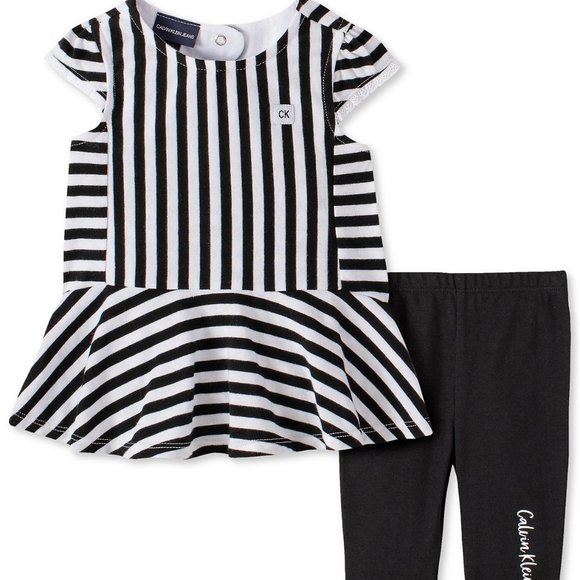 Calvin Klein Other - Calvin Klein Baby Girls Striped Tunic Legging Set